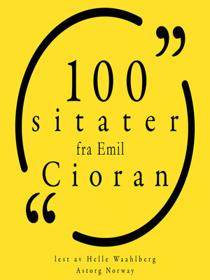 cover image of 100 sitater fra Emil Cioran